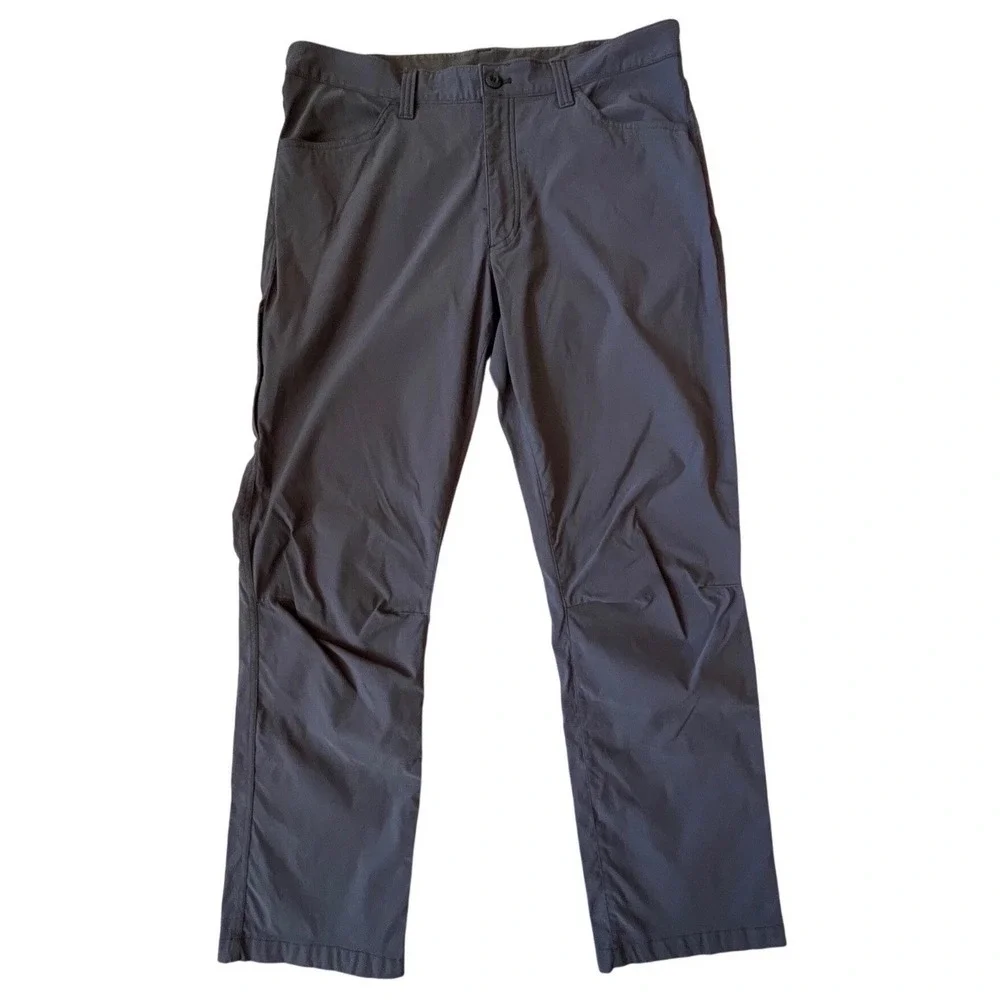 Eddie Bauer Mens Tech Pants 36x30 Gray Nylon Stretch Hiking Travel Outdoor Cargo